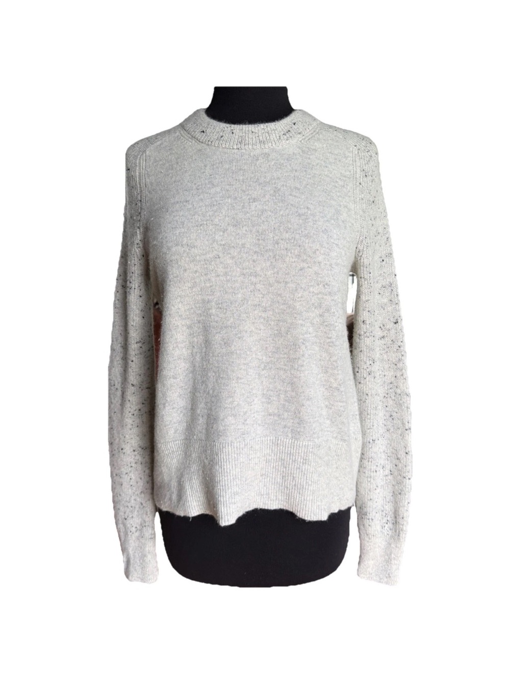 Rag & Bone 100% Cashmere Gray Tweed Hi/Lo Crewneck Sweater Size XS